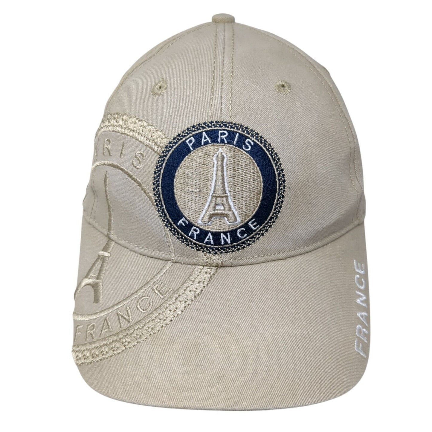 Paris France Slideback Hat Tan One Size Adjustable City Of Lights