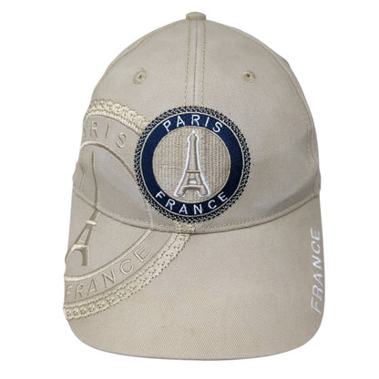 Paris France Slideback Hat Tan One Size Adjustable City Of Lights