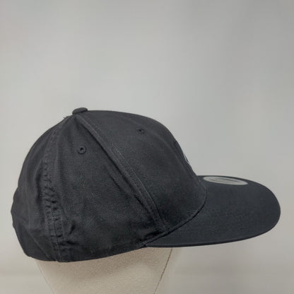 Volcom Snapback Hat Black One Size Adjustable Embroidered Logo Yupoong