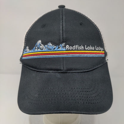 Redfish Lake Lodge Snapback Trucker Hat Black One Size Mesh Back Gear For Sports
