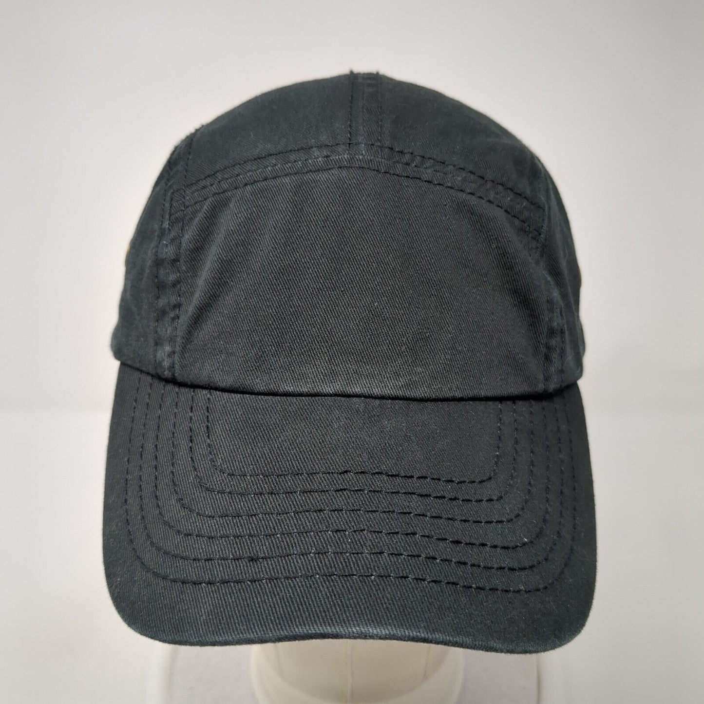 Newhattan Slideback 5 Panel Cap Black One Size Adjustable Breathable Blank