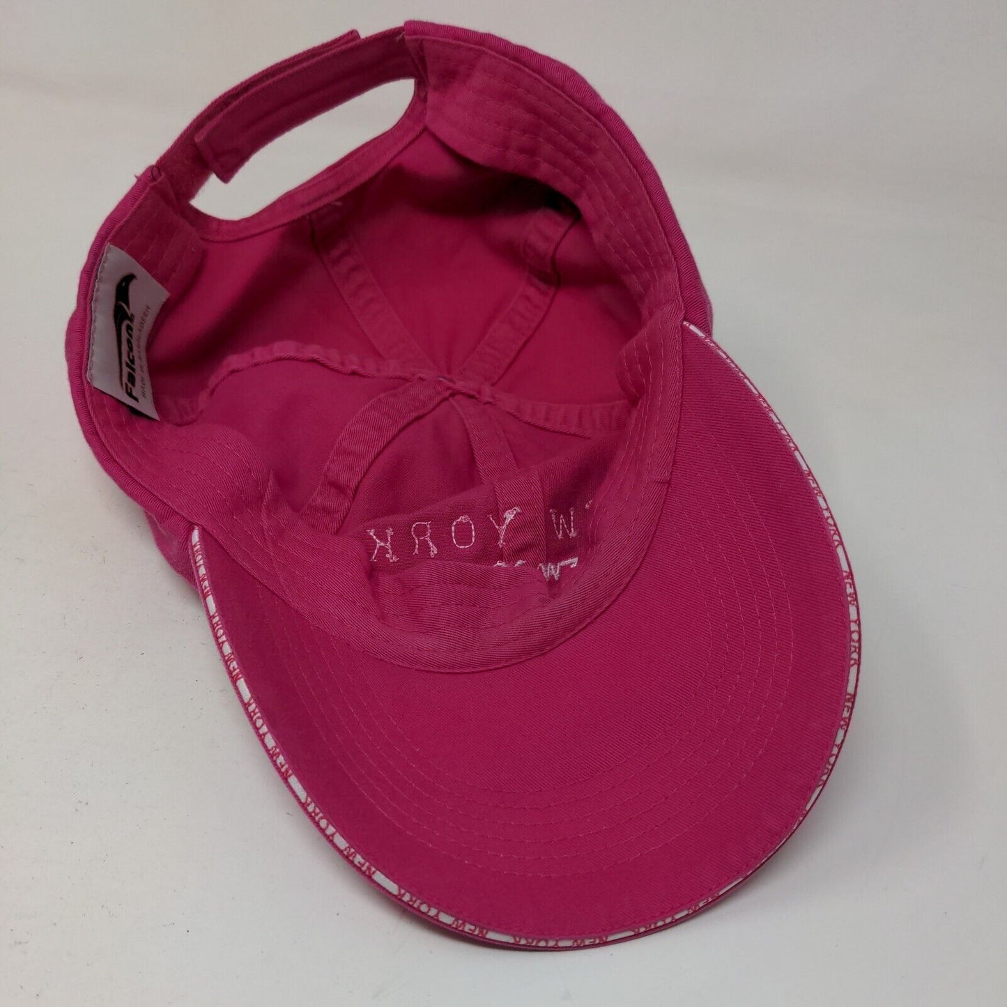 Falcon Women's Strapback Hat Pink Adjustable Embroidered New York New York Logo