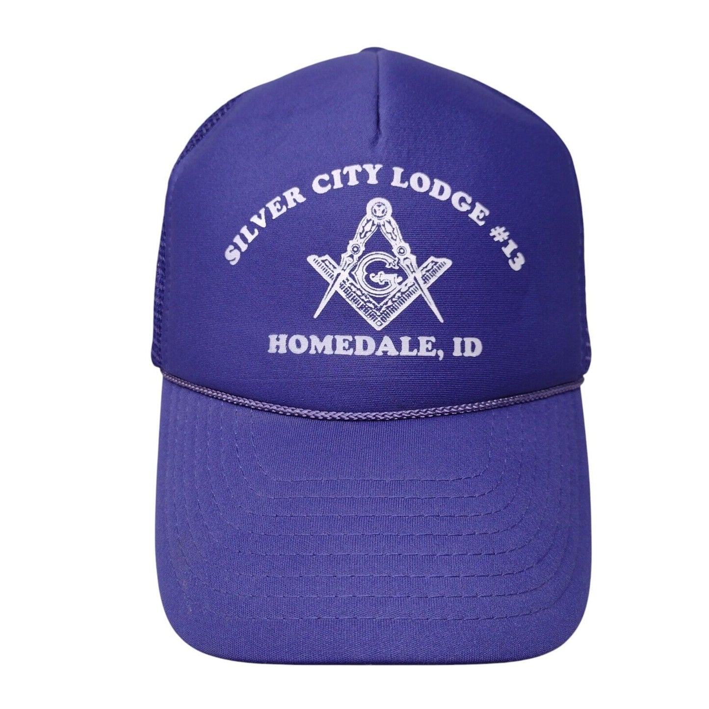 Silver City Lodge #13 Homedale ID Snapback Trucker Hat Purple OS Mesh Back Rope
