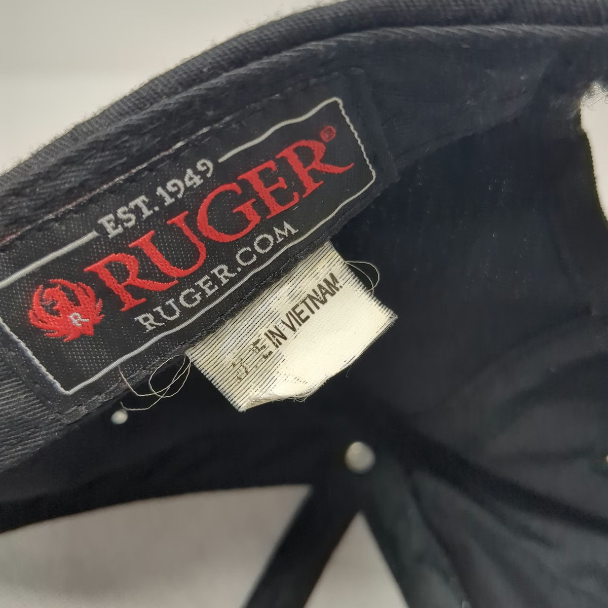 Ruger Baseball Cap Black Red One Size Strapback Embroidered Eagle Logo Hat