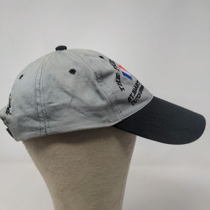 St. Maarten Martin Men's Strapback Hat Gray Adjustable Embroidered Flags Logo