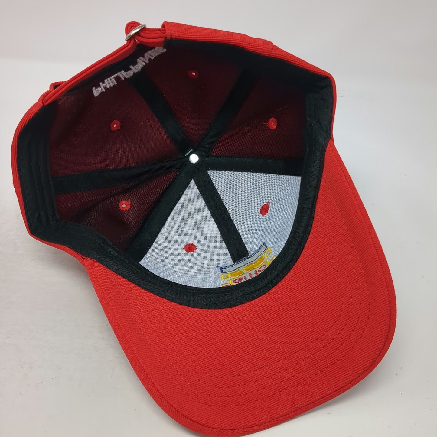 Philippines Jeepney Baseball Cap Red One Size Textured Embroidered Slideback Hat