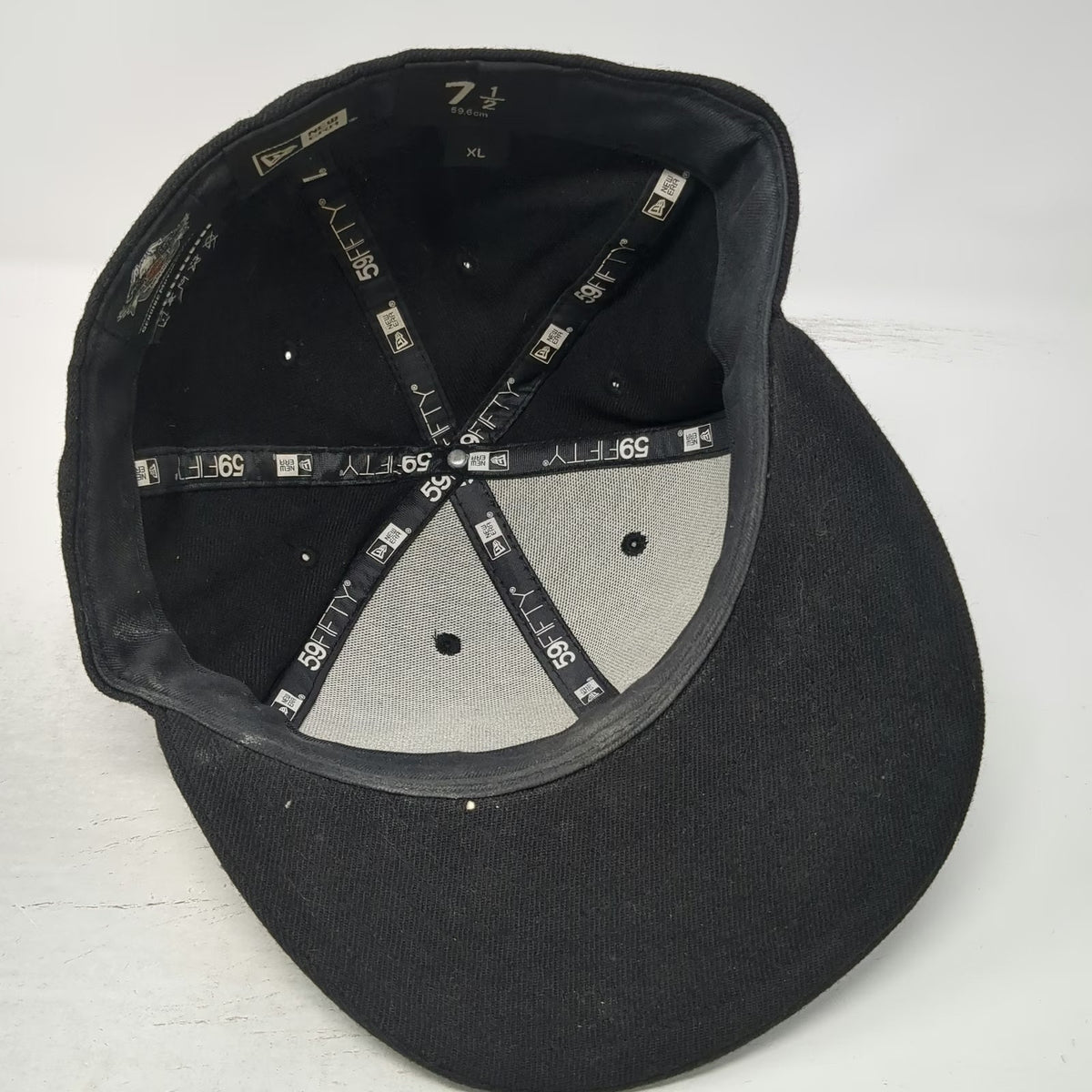 New Era Baseball Cap Black 7 1/2 Fitted Harley-Davidson Logo Embroidered Hat