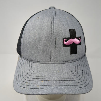 Cross Mustache Snapback Mesh Back Trucker Hat Gray One Size Richardson