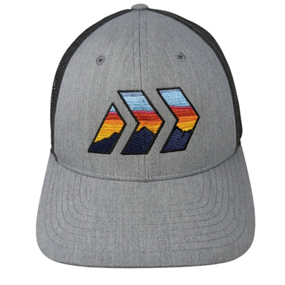 Mountain Snapback Trucker Hat Gray Large Adjustable Mesh Back Richardson