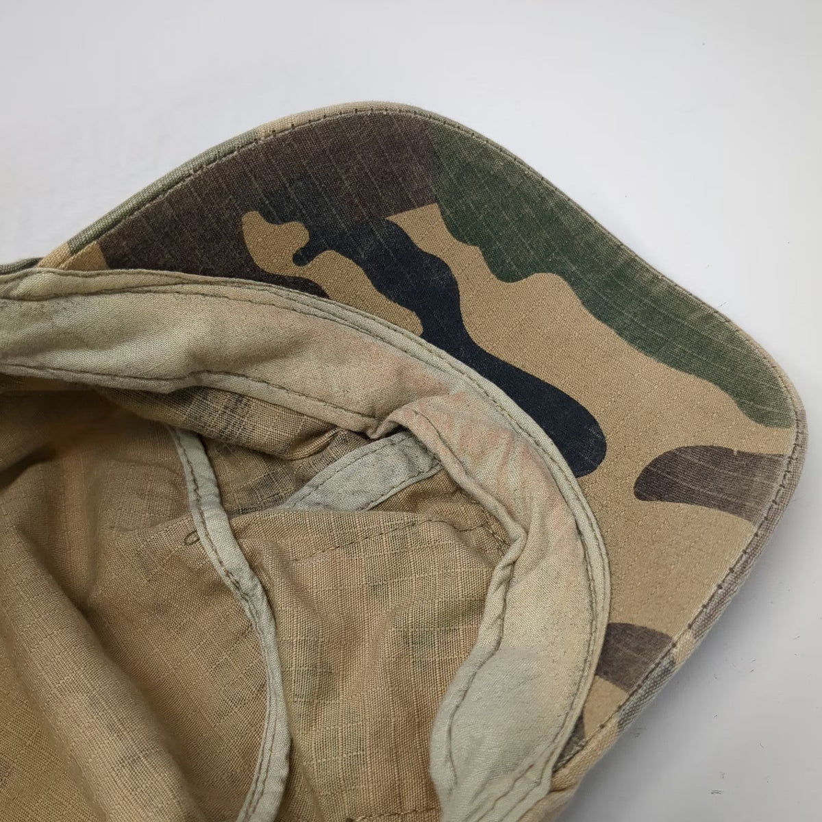 D&Y Army Cap Green Camo One Size Distressed Ripstop Side Pocket Strapback Hat