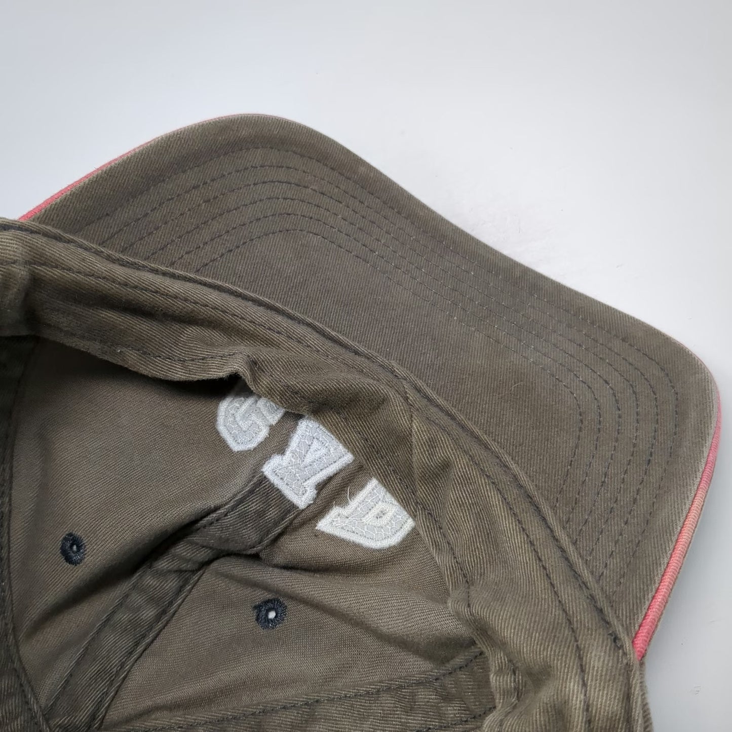 Gap Baseball Cap Brown Pink White L Adjustable Cotton Slideback Logo Hat