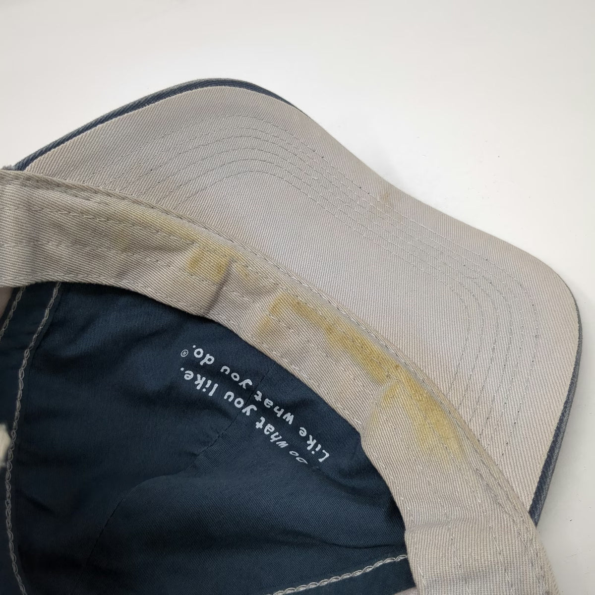 Life is Good Baseball Cap Gray Beige One Size Slideback Frayed Patch Logo Hat