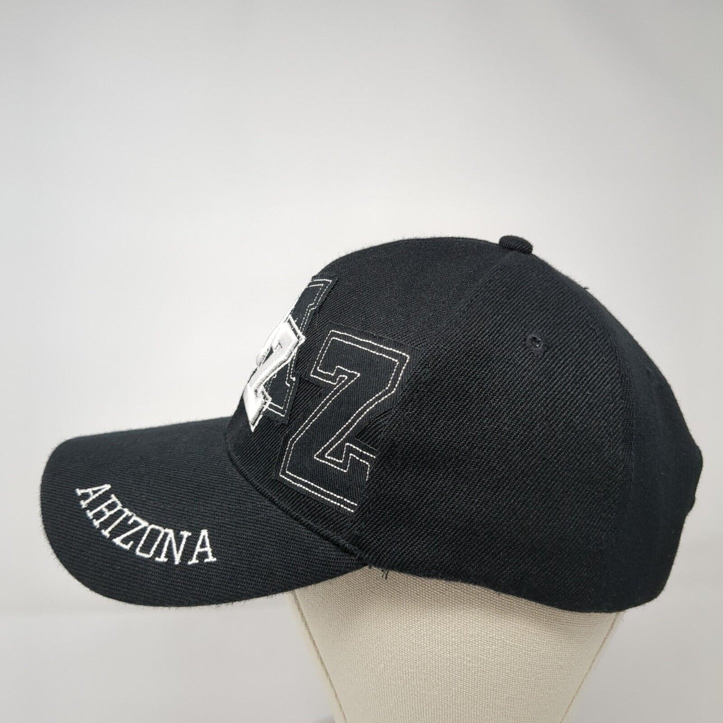 AZ Arizona Strapback Hat Black One Size Embroidered Adjustable 6 Panel
