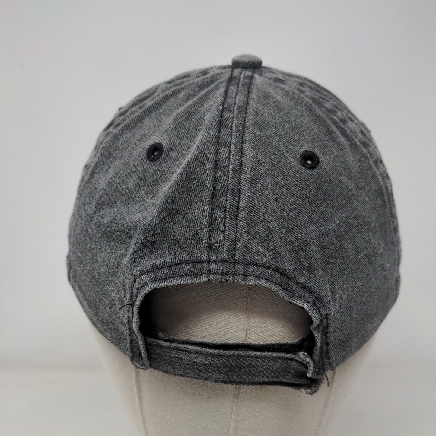 Unbranded Strapback Hat Solid Gray Black Soot OSFM Adjustable Blank