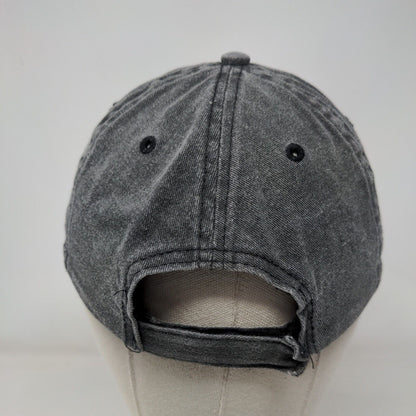 Unbranded Strapback Hat Solid Gray Black Soot OSFM Adjustable Blank