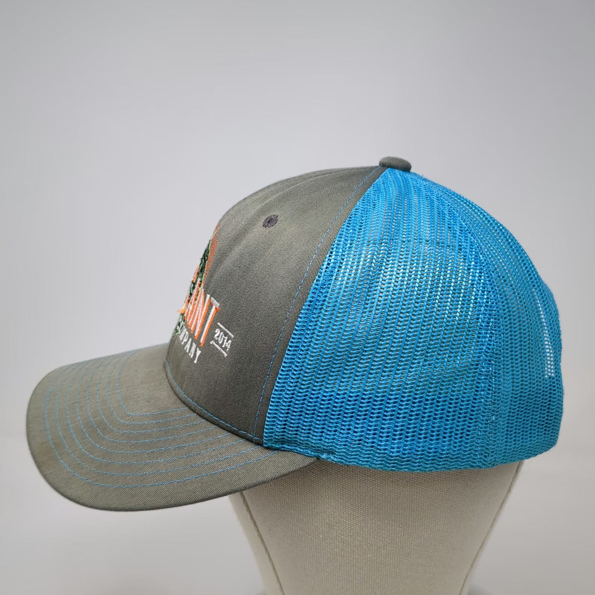 Richardson Trucker Hat Gray Blue One Size HopSaint Brewing Brewery Mesh Snapback