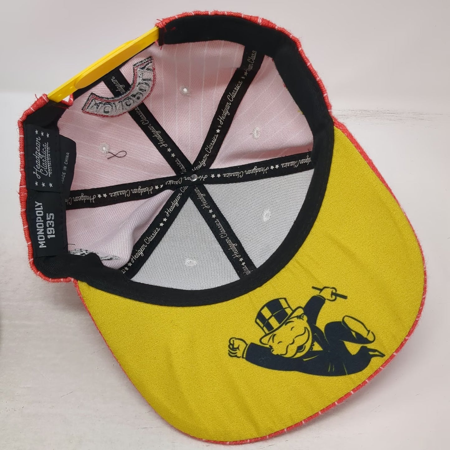 Headgear Classics Snapback Red One Size Monopoly Pinstripe Graphic Brim hat