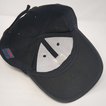 C Strapback Baseball Cap Black One Size Adjustable Embroidered 6 Panel TCK