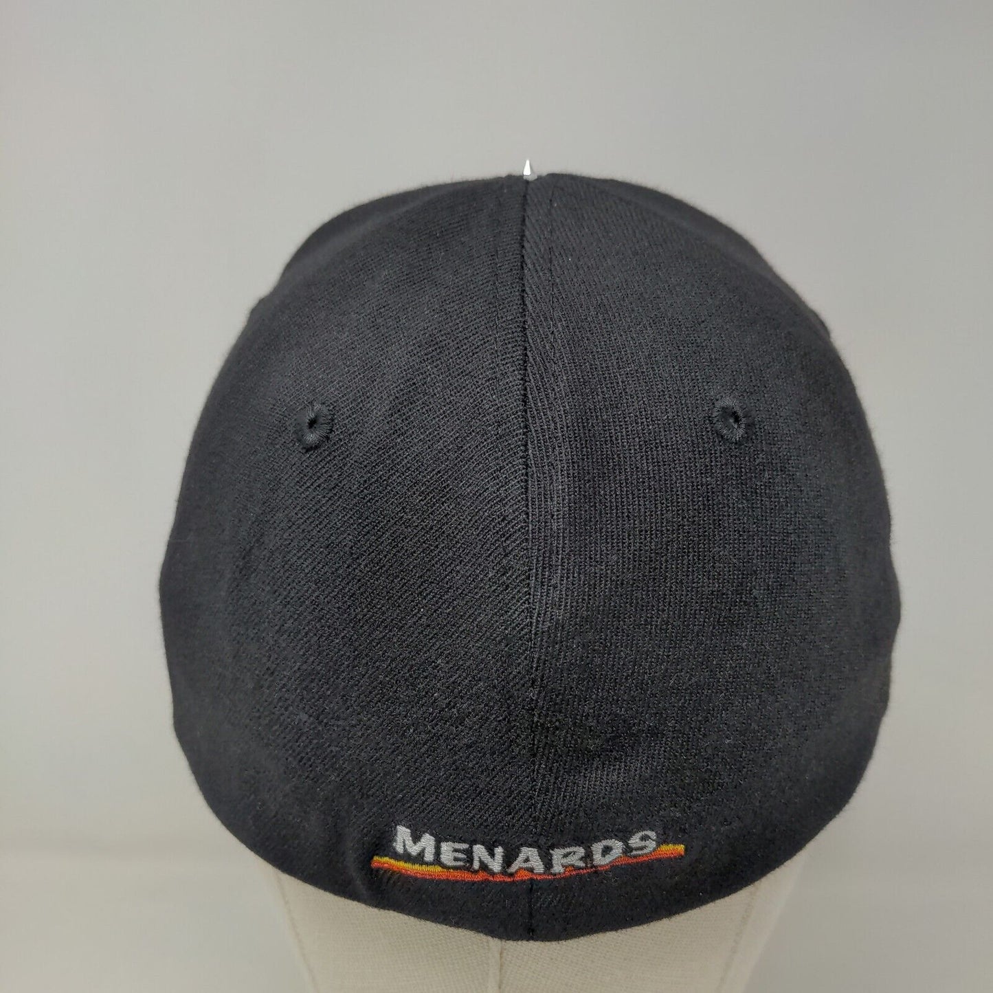 Menards Men's Fitted Hat Black Stretch Embroidered #15 Logo Acrylic Blend