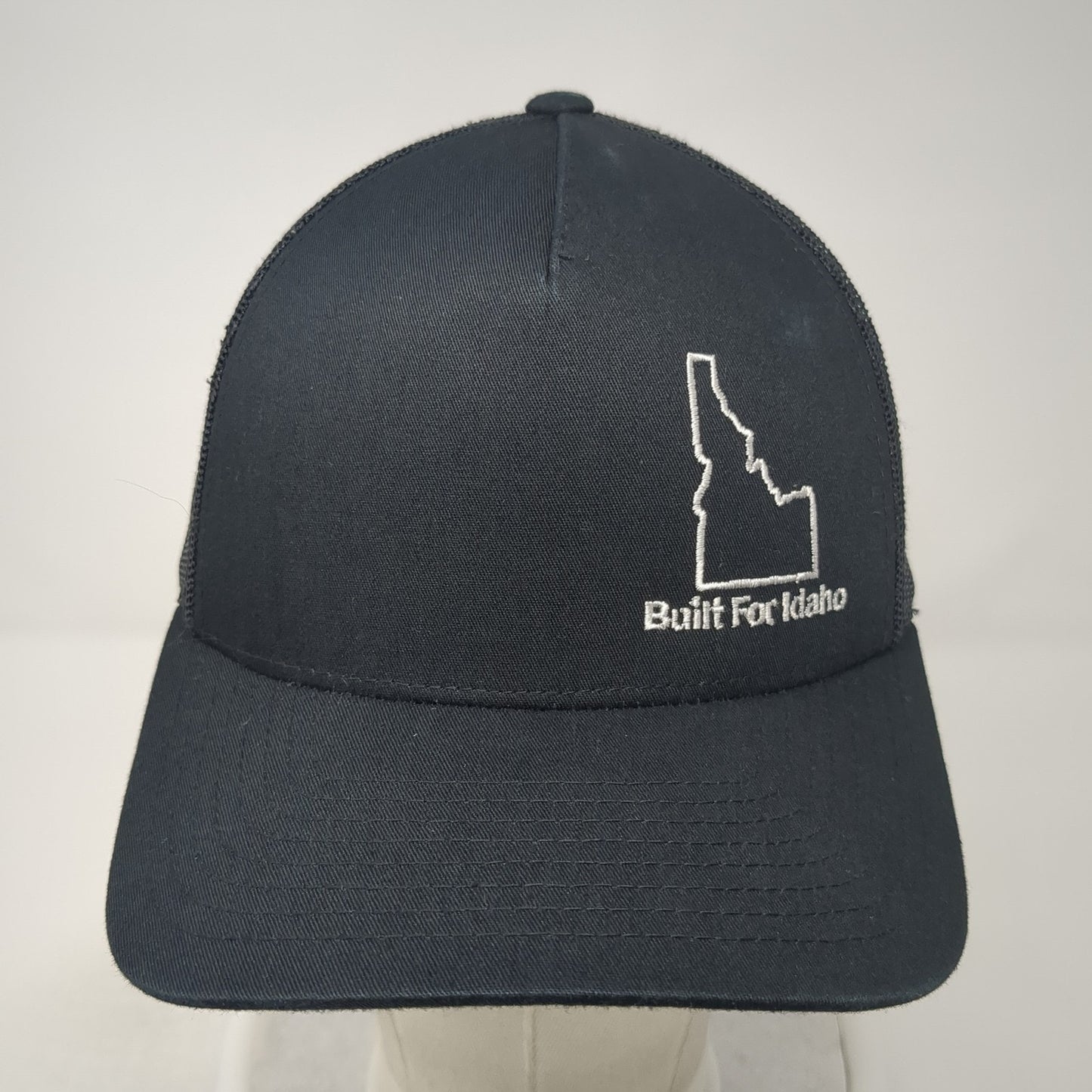 Built For Idaho Snapback Mesh Back Trucker Hat Black One Size Embroidered