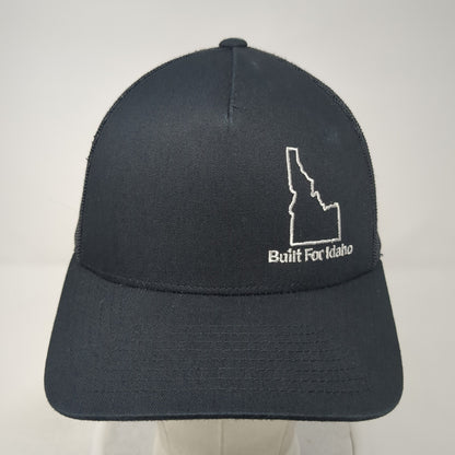 Built For Idaho Snapback Mesh Back Trucker Hat Black One Size Embroidered