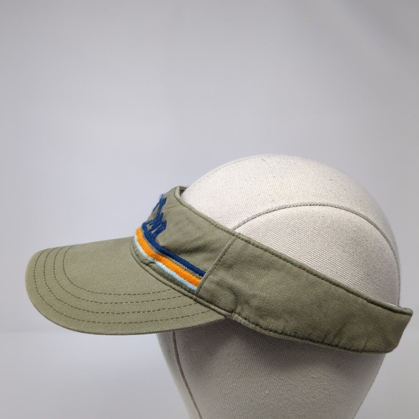 Unbranded Strapback Sun Visor Hat Brown One Size Adjustable Embroidered
