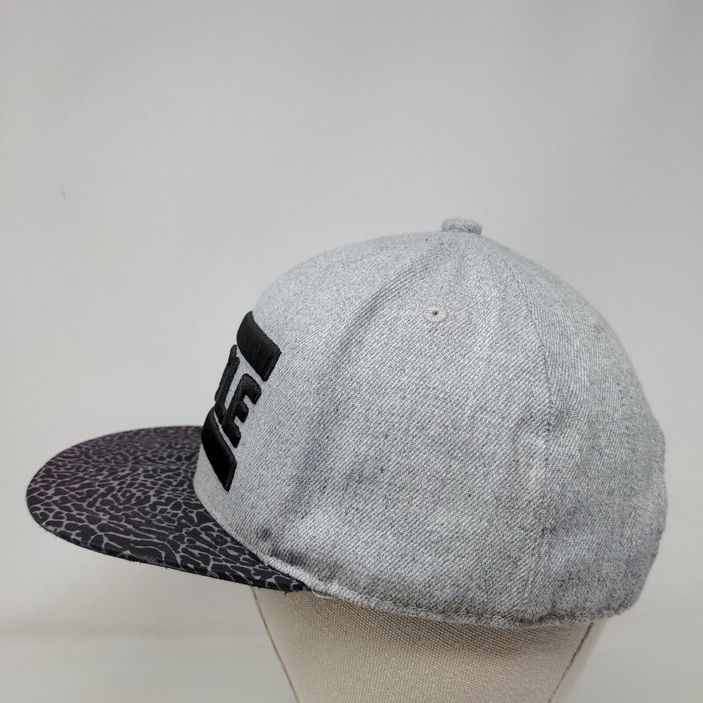 Hustle Snapback Hat Gray One Size Adjustable Embroidered 6 Panel Sole Addiction