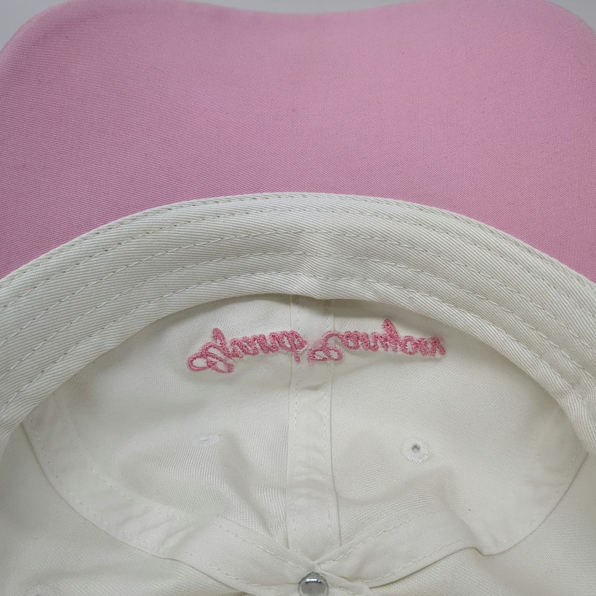 Kate Lord Baseball Cap White One Size Grand Canyon Pink Heart Trim Slideback Hat