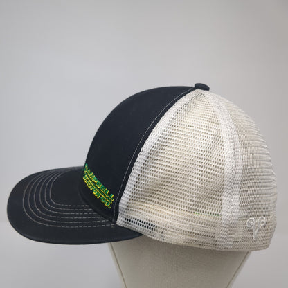 Campbell Tractor Snapback Trucker Hat Black One Size Mesh Back Vie