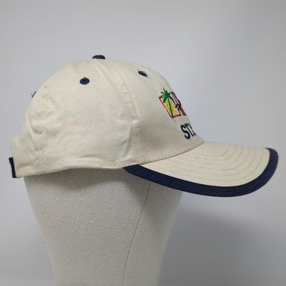 Beige OSFM Baseball Cap Hat St Maarten Martin Scuba Sailboat Palm Tree Strapback