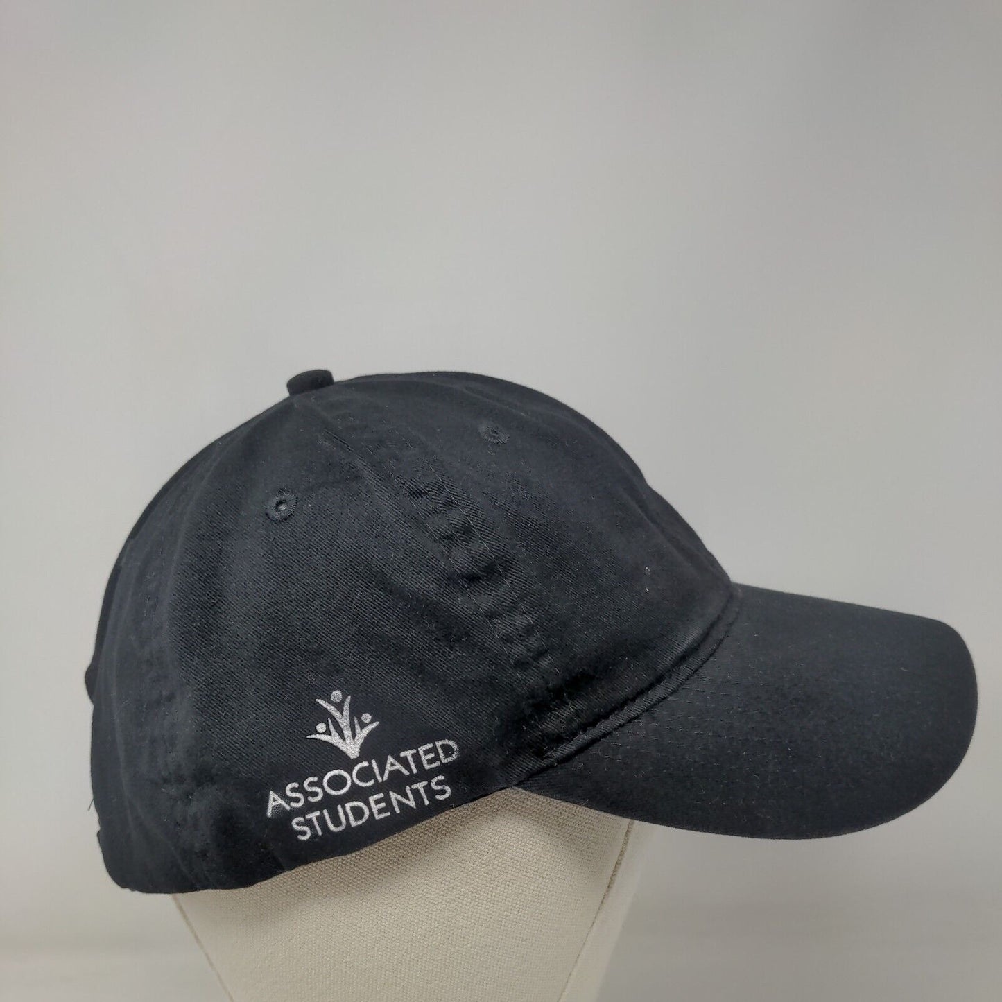 Otto Slideback Hat Black OSFM Adjustable Associated Students 6 Panel