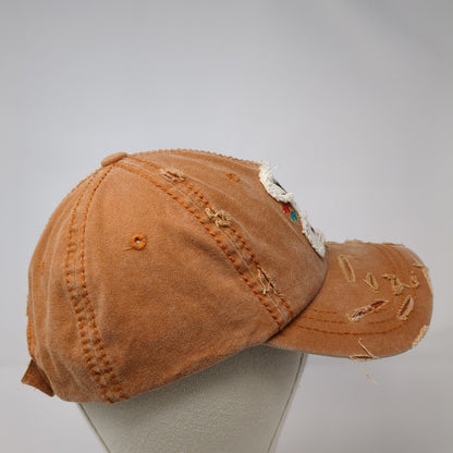 Stay Wild My Child Strapback Hat Brown OS Adjustable Distressed 4350 District