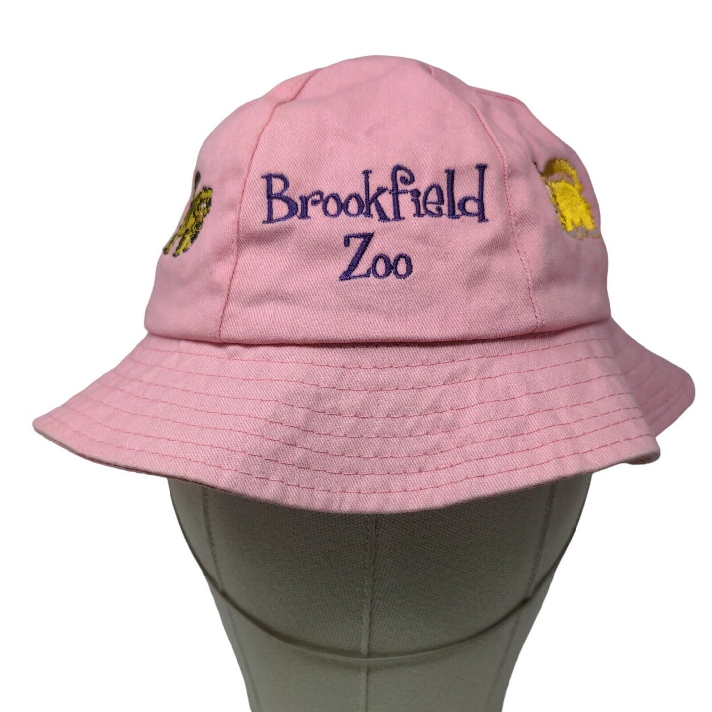 Chicago's Brookfield Zoo Girl's Bucket Hat Pink Size 53 CM Embroidered Logo