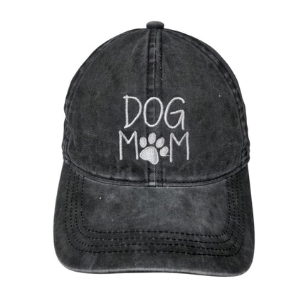 Dog Mom Paw Slideback Hat Gray OSFM Adjustable Embroidered 6 Panel