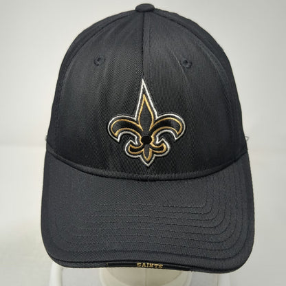 New Orleans Saints NFL Black One Size Cap Fleur De Lis Embroidered Stretch Hat
