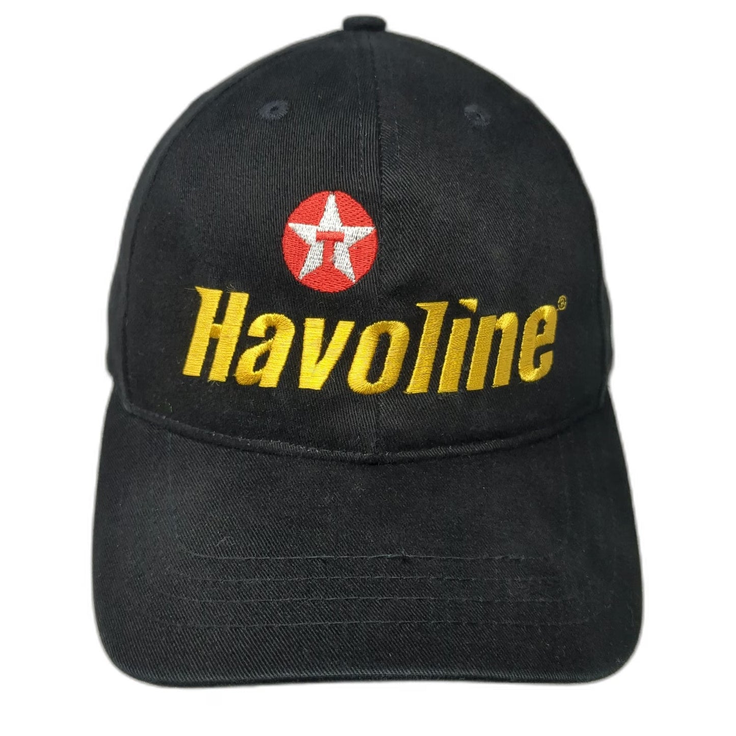 Havoline Black Baseball Cap One Size Embroidered Logo Motor Oil Gas Racing Hat