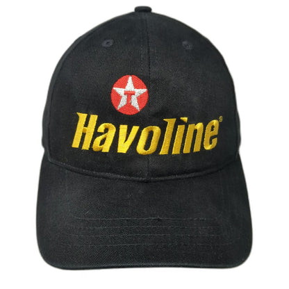 Havoline Black Baseball Cap One Size Embroidered Logo Motor Oil Gas Racing Hat