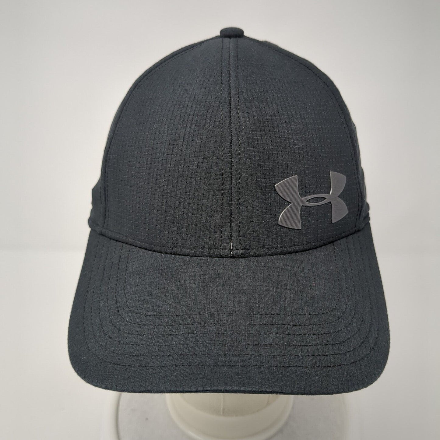 Under Armour Fitted Hat Black One Size Lightweight Emblem Logo 6 Panel