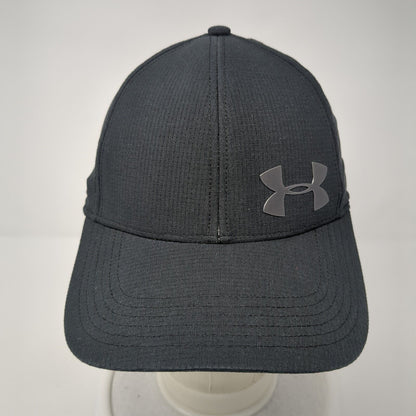 Under Armour Fitted Hat Black One Size Lightweight Emblem Logo 6 Panel