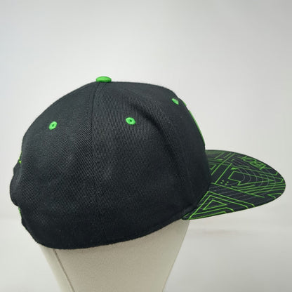 Xbox Snapback Hat Black Green One Size Circuit Pattern Rubber Logo Adjustable