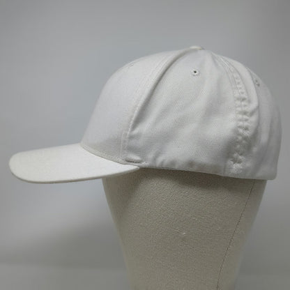 Volcom Baseball Cap White XL Fitted Flexfit Hat Embroidered Stone Logo Stretch