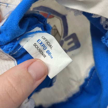 Expo 86 Vancouver Canada Baseball Cap White Blue One Size Souvenir Logo Hat