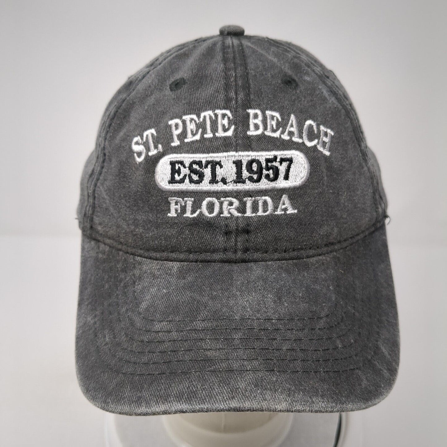 St. Pete Beach Florida Slideback Hat Gray One Size Adjustable 6 Panel