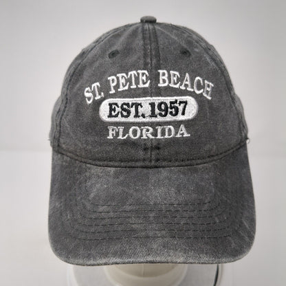 St. Pete Beach Florida Slideback Hat Gray One Size Adjustable 6 Panel