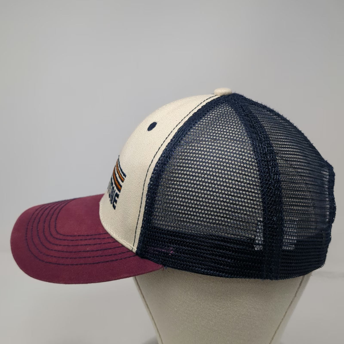 Pro Mountain Yellowstone National Park Trucker Hat Beige Blue Red OSFM Snapback
