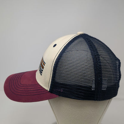 Pro Mountain Yellowstone National Park Trucker Hat Beige Blue Red OSFM Snapback