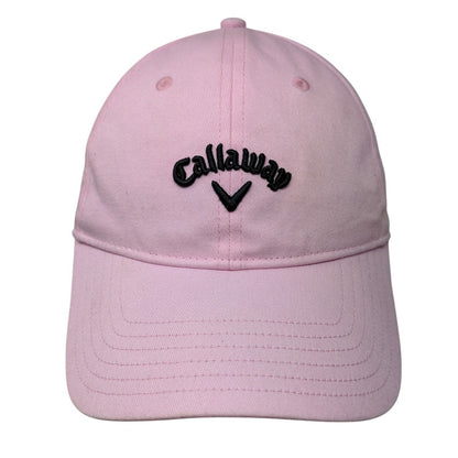 Callaway Strapback Hat Pink One Size Adjustable Embroidered Vented Holes Cotton