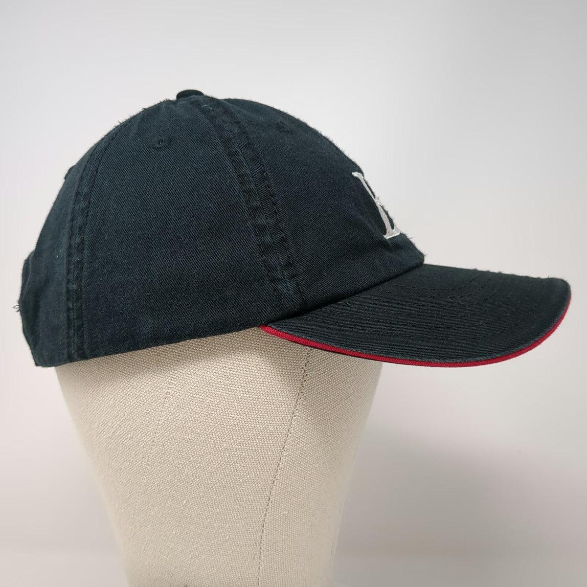 Otto Baseball Cap Black One Size Bank of Commerce Strapback Sandwich Brim Hat