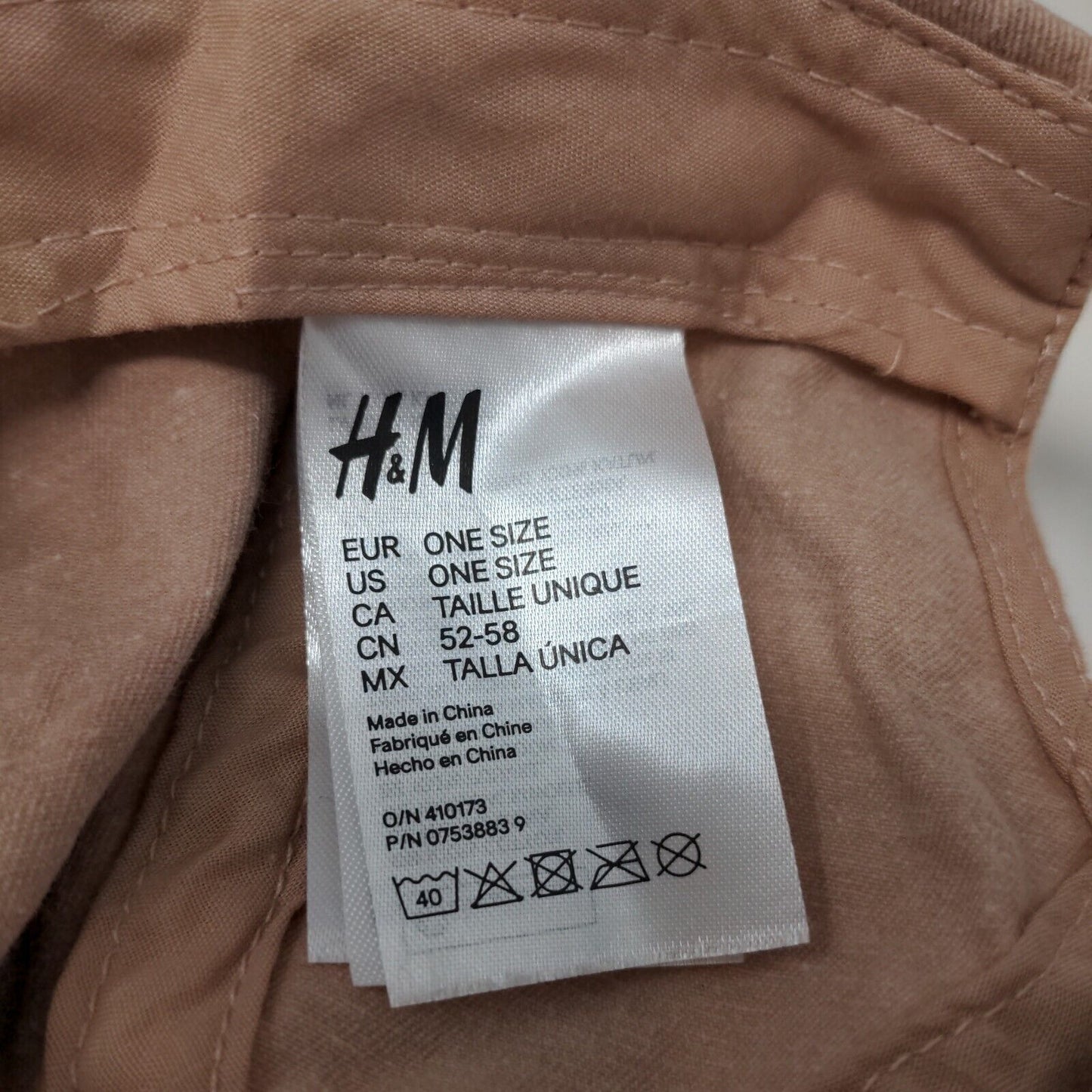 H&M Men's Slideback Hat Tan Size OS Blank 100% Cotton Adjustable