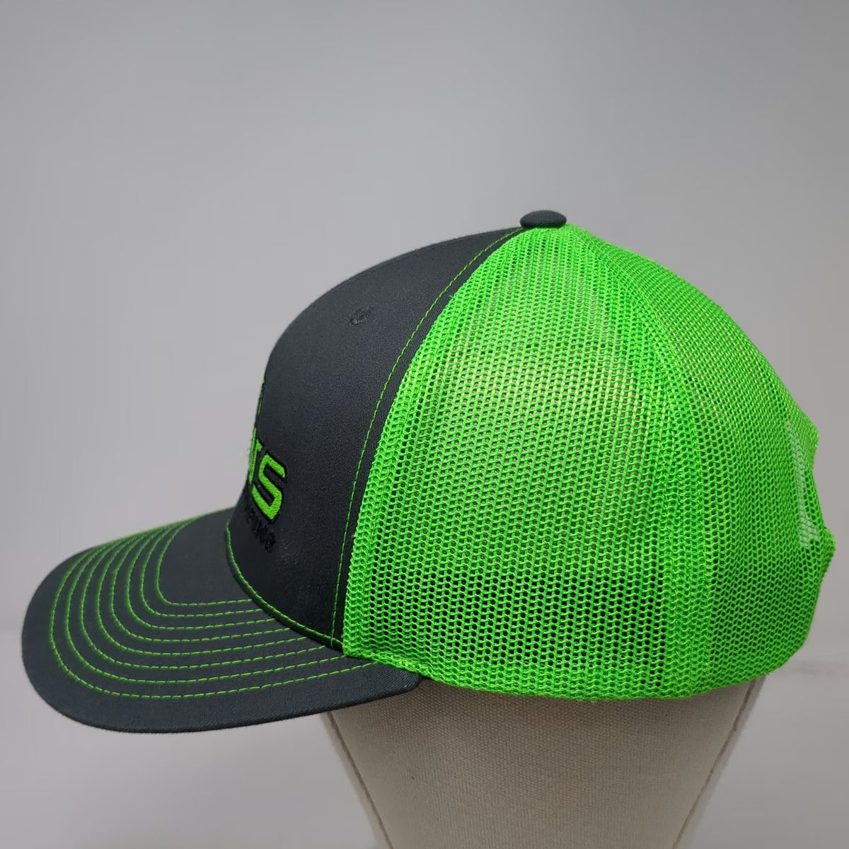 Richardson Trucker Hat Gray Green One Size Jaws Concrete Pumping Mesh Snapback